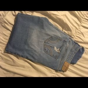 Hollister cropped distressed jeans